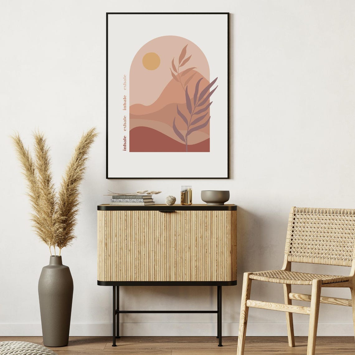 Inhale Exhale Boho Sun Arch Mindful Breathing Meditation Poster - Image 6