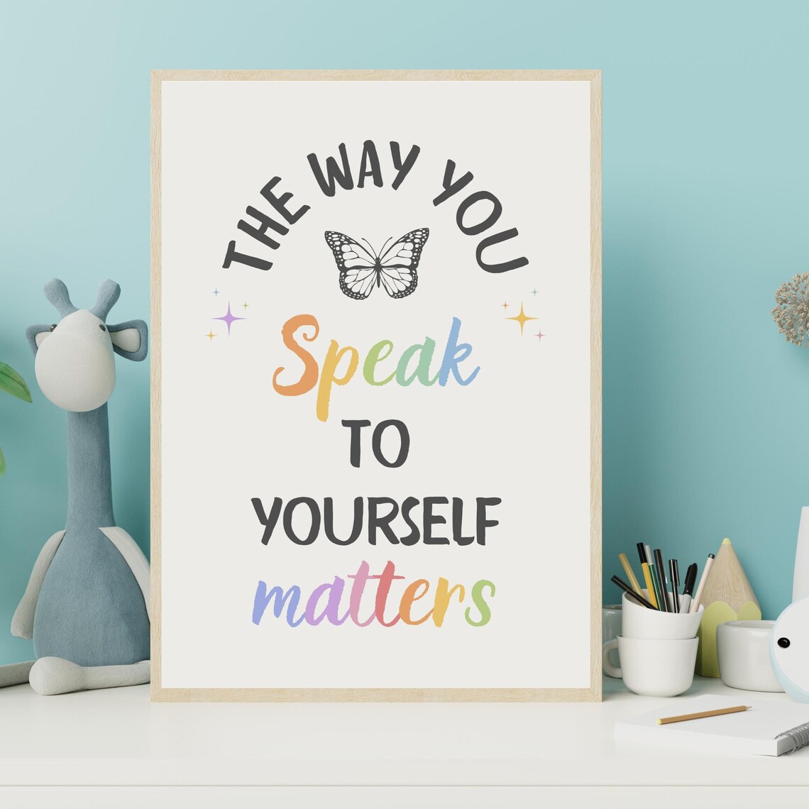 The Way You Speak to Yourself Matters Rainbow Pastel Self Love Poster - Image 2