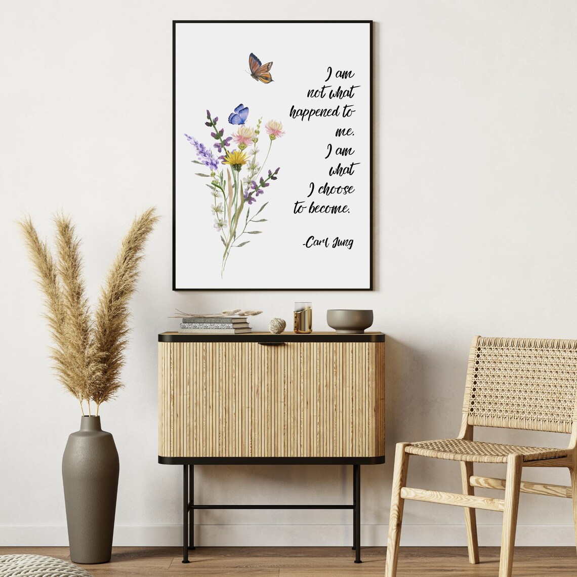 Carl Jung I Am What I Choose To Become Wildflower Quote Wall Poster - Image 6