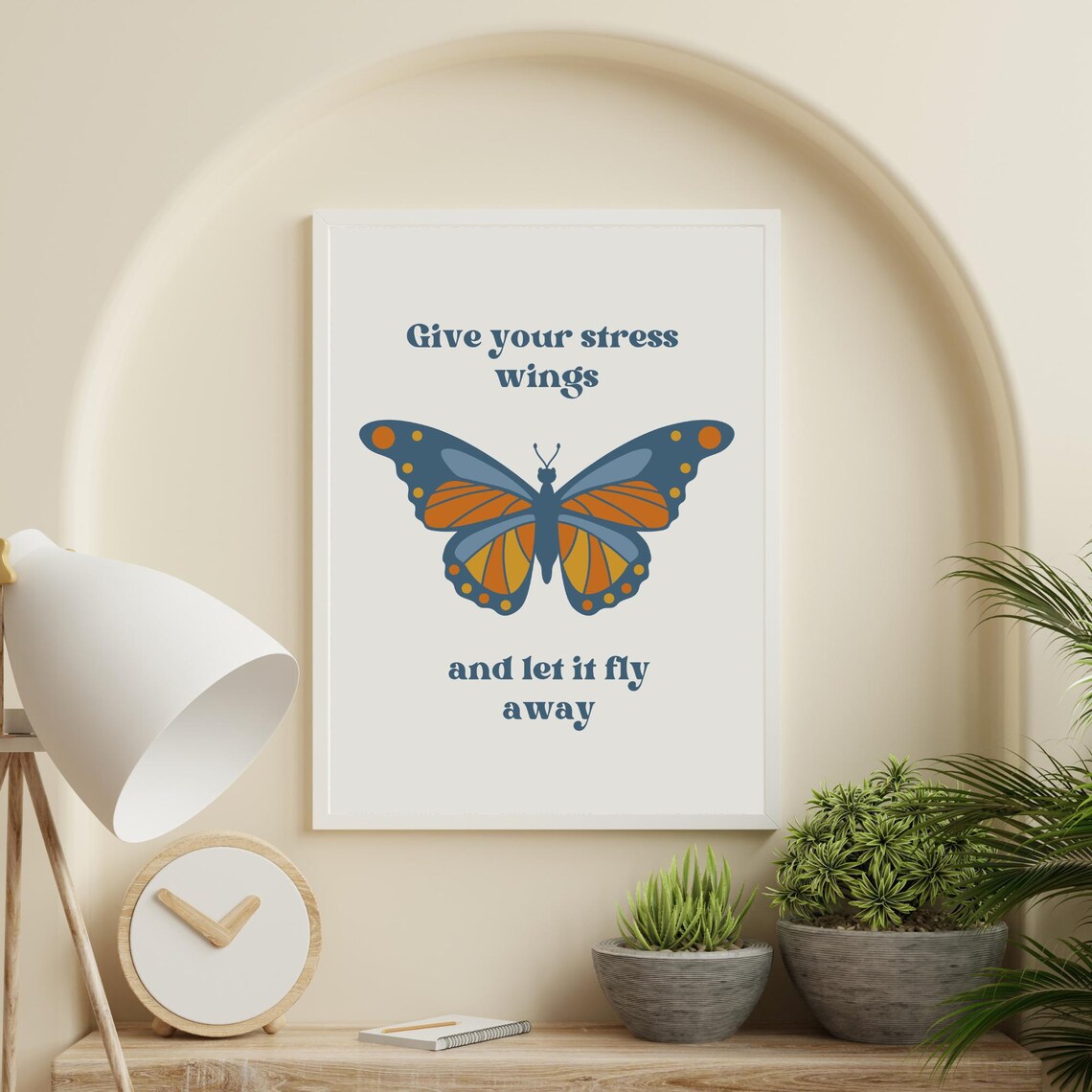 Give Your Stress Wings Monarch Butterfly Quote Stress Relief Poster - Image 2
