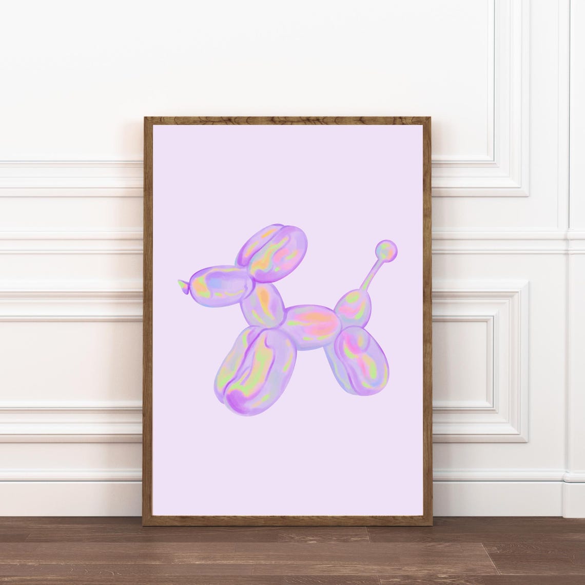 Lilac Balloon Dog Poster Lavender Trendy Art Purple Balloon Dog Funky Room Decor Violet Preppy Print Teen Girl Dorm Retro Y2k Dopamine Art - Image 2