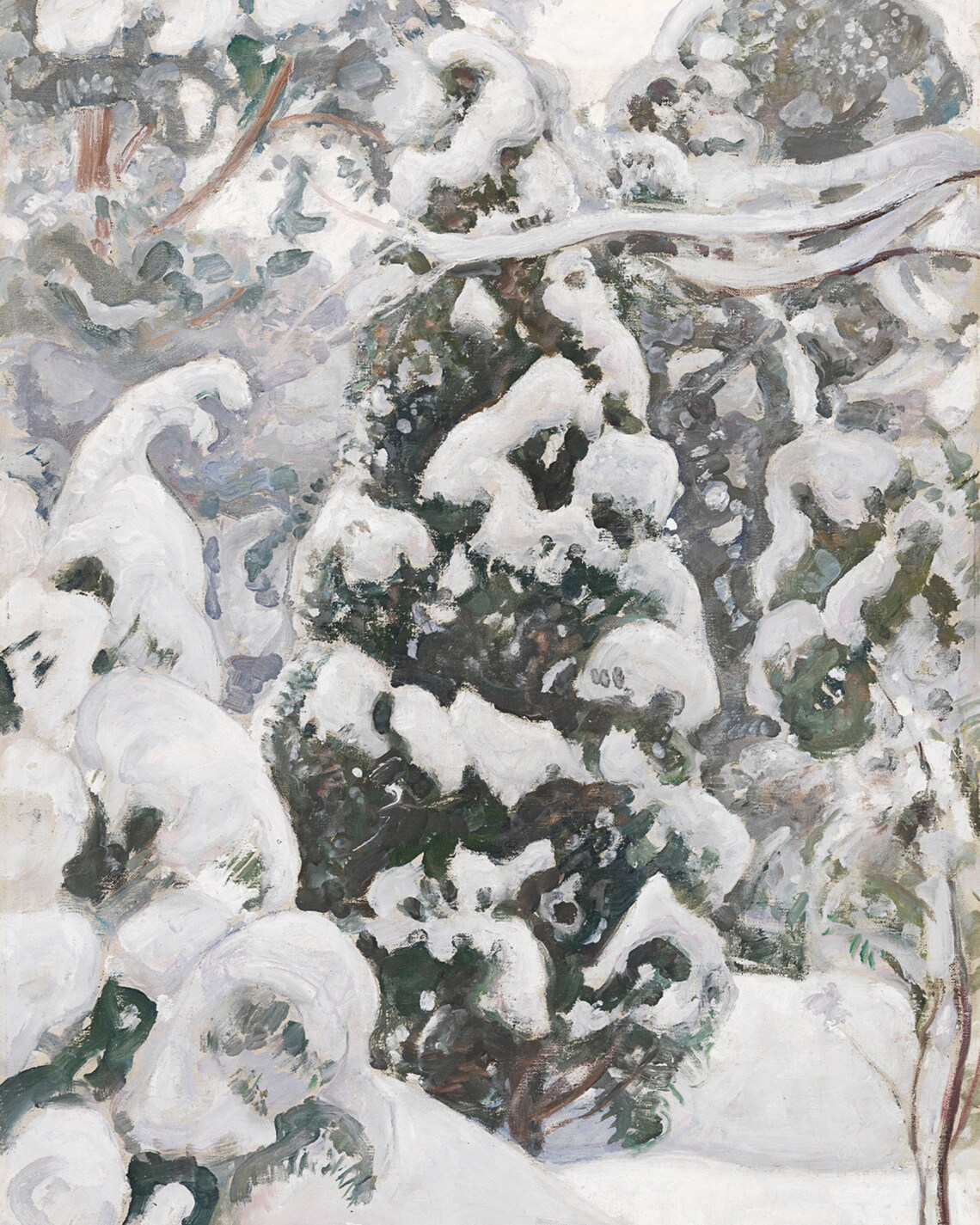 Winter Landscape Tree Painting, Vintage Art Print - Image 2