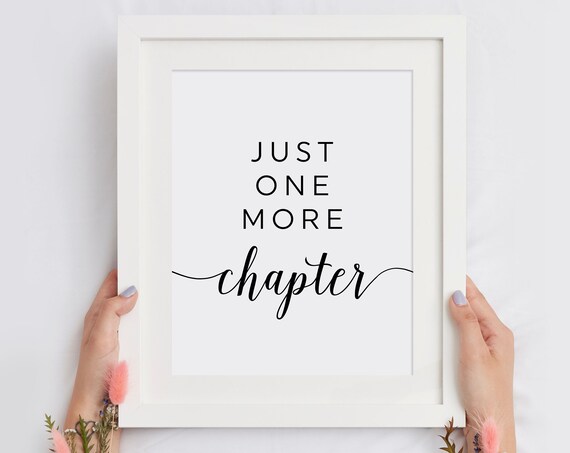 Just One More Chapter Book Lover Reading Nook Script Quote Poster
