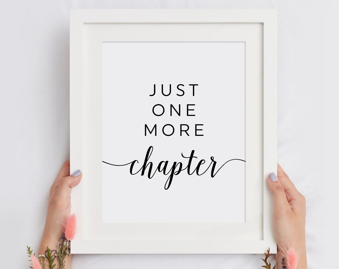 Just One More Chapter Book Lover Reading Nook Script Quote Poster