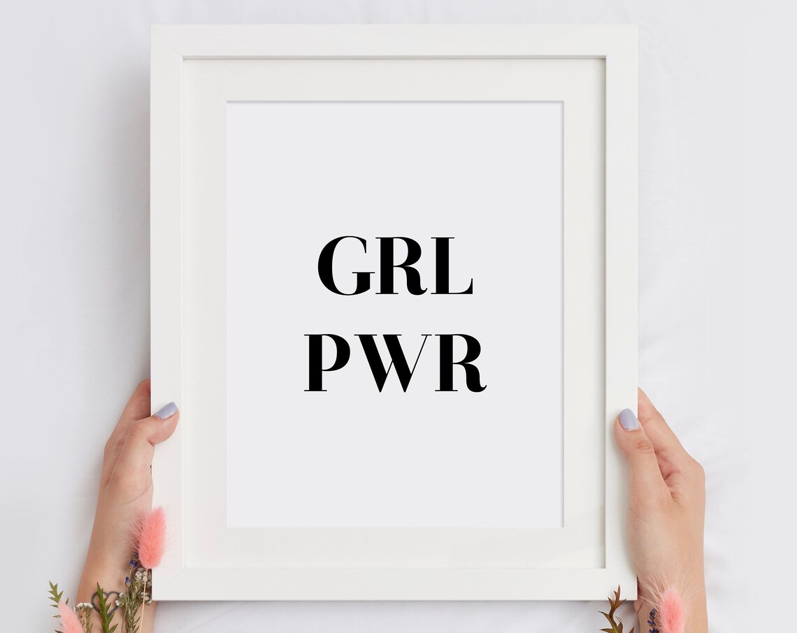GRL PWR Girl Power Bold Feminist Minimalist Typography Poster
