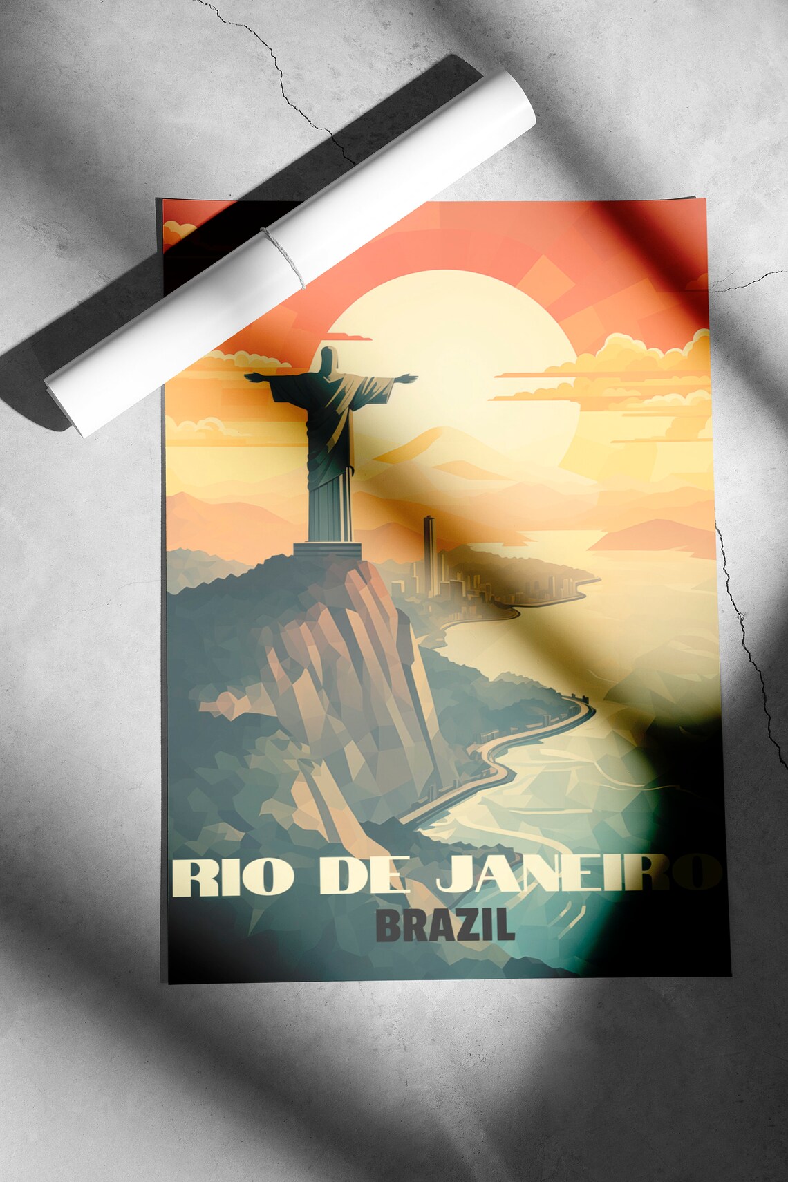 Rio De Janeiro Christ The Redeemer Sunrise Brazil Travel Poster - Image 2