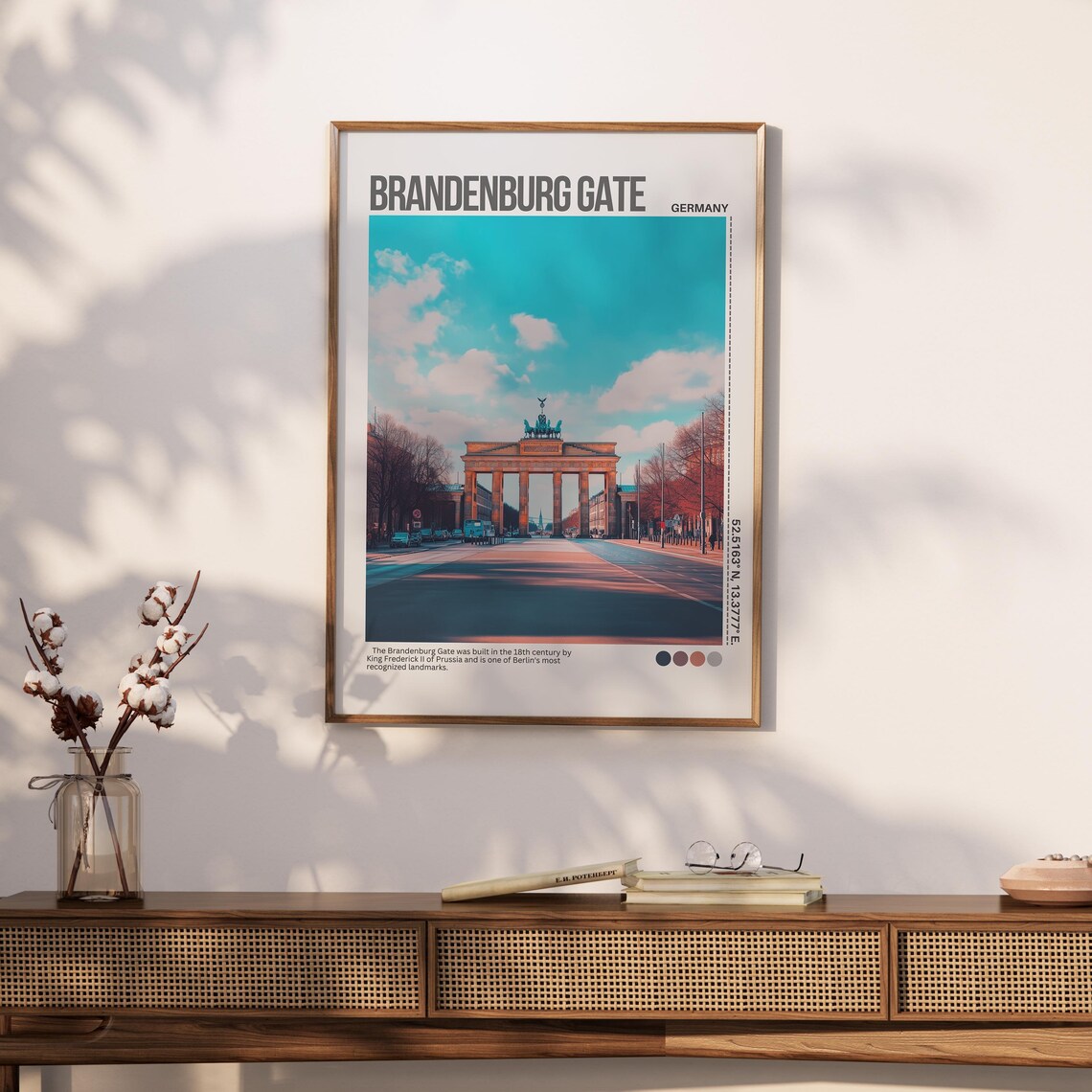 Brandenburg Gate Berlin Germany Blue Sky Photography Travel Poster - Image 4