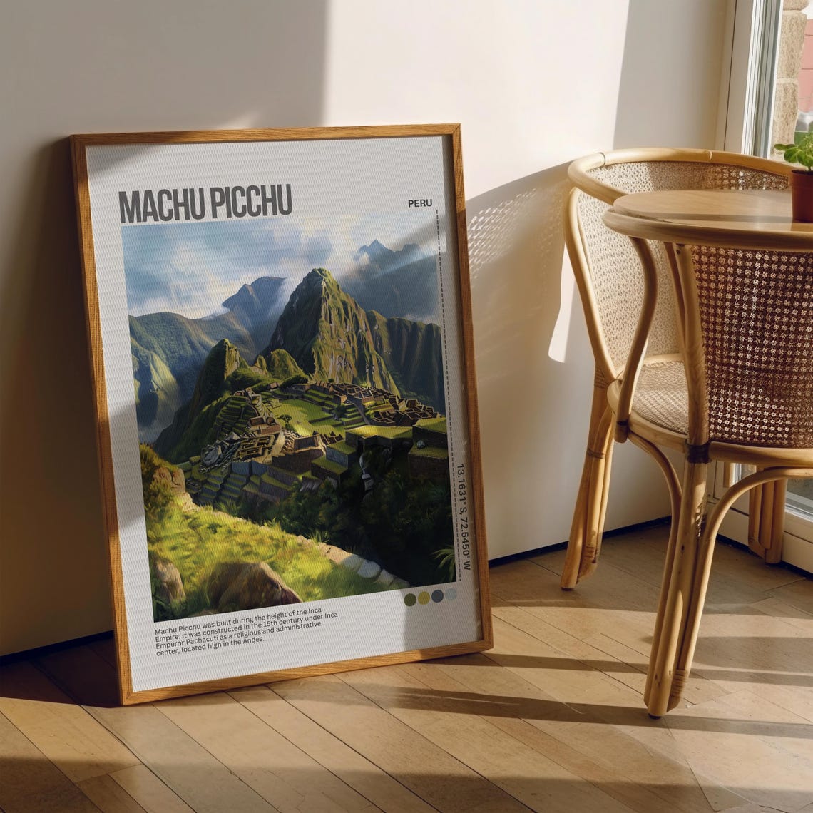 Machu Picchu Lush Green Valley Sunlit Peru Ruins Travel Poster - Image 5