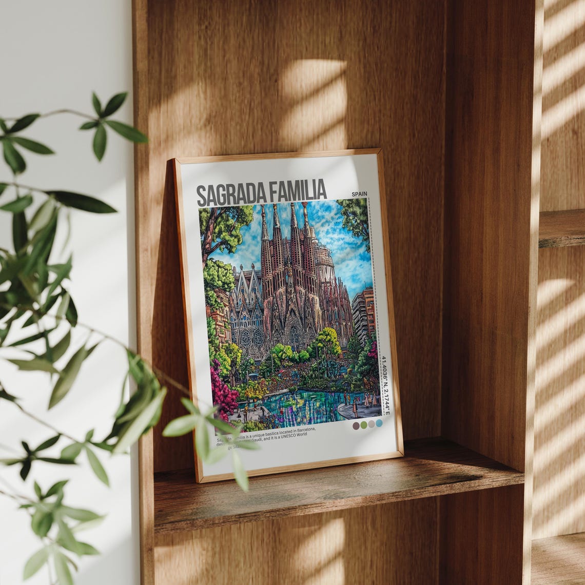 Sagrada Familia Spain Travel Poster Barcelona Spain Poster Wall Art Barcelona Travel Wall Art Spain Travel Poster - Image 4