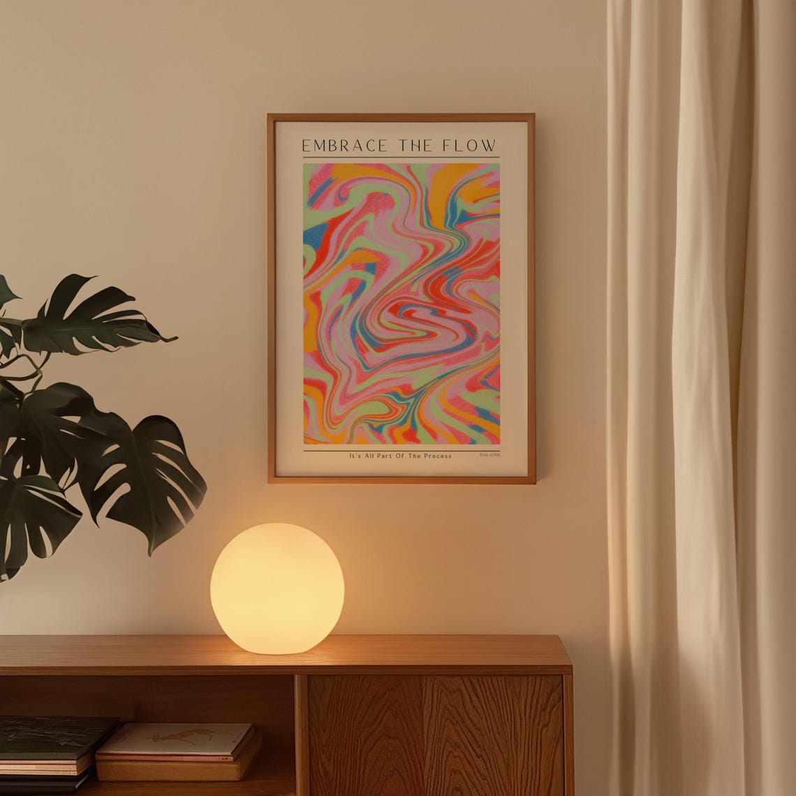 Embrace the Flow Psychedelic Marble Swirl Abstract Decor Poster