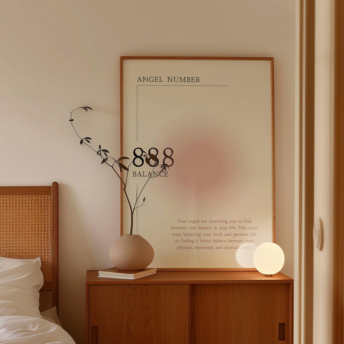 Angel Number 888 Minimalist Numerology Art Print - Image 2
