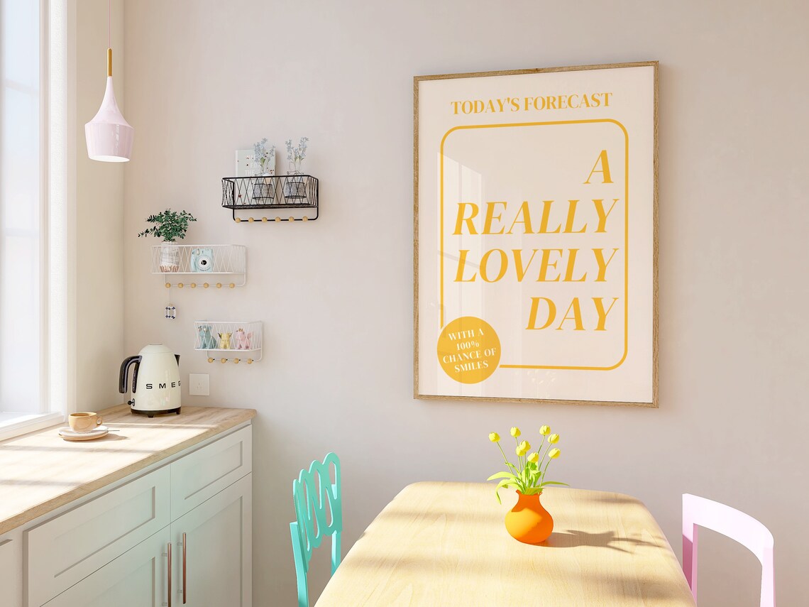 Bright Beautiful Day Print, Preppy Positive Mindset - Image 3