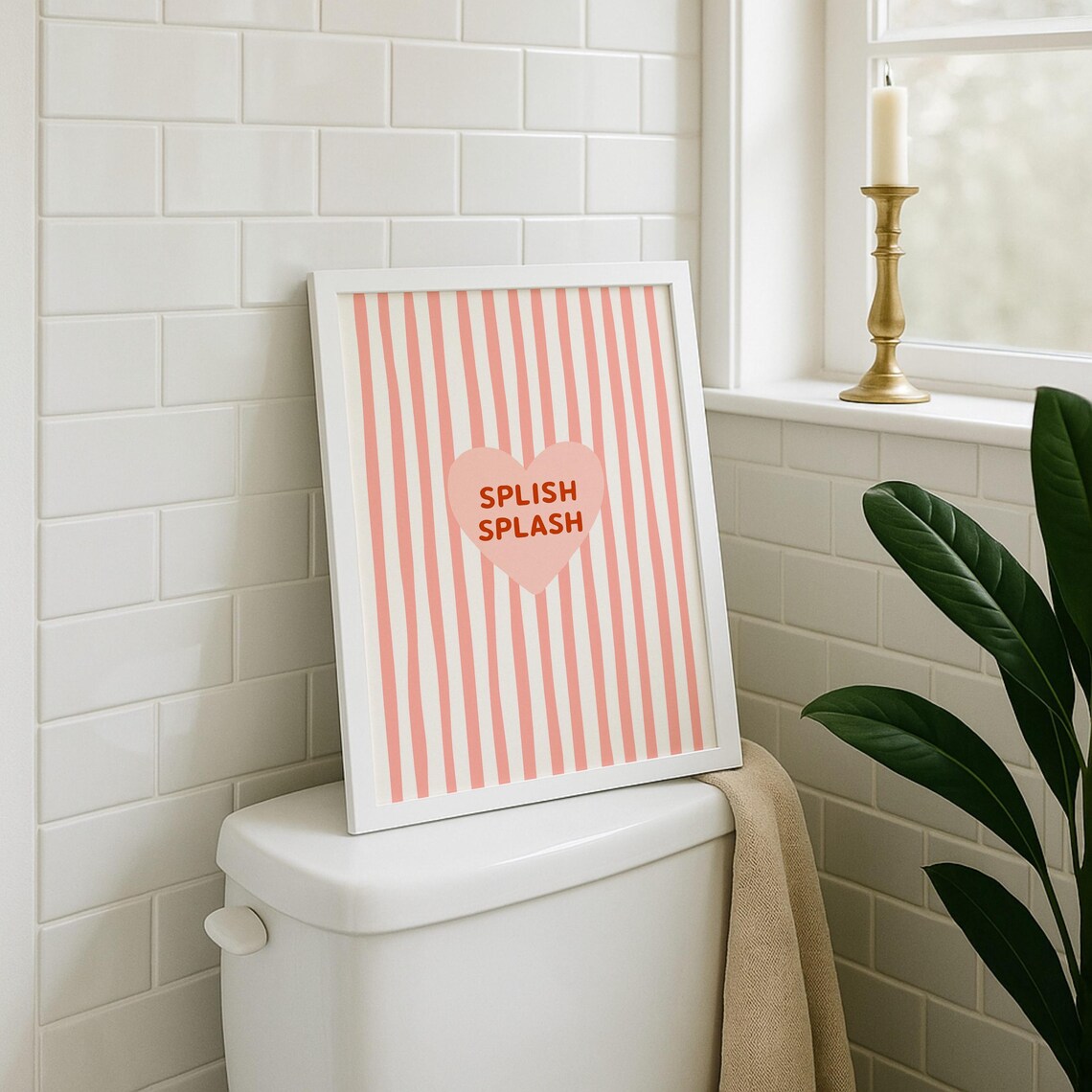 Splish Splash Cute Kids Bathroom Sign Art Print