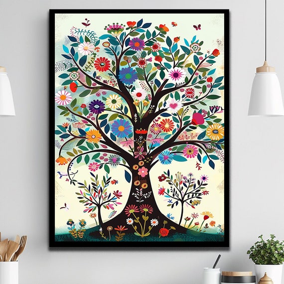 Tree Of Life Floral Nature Art Print