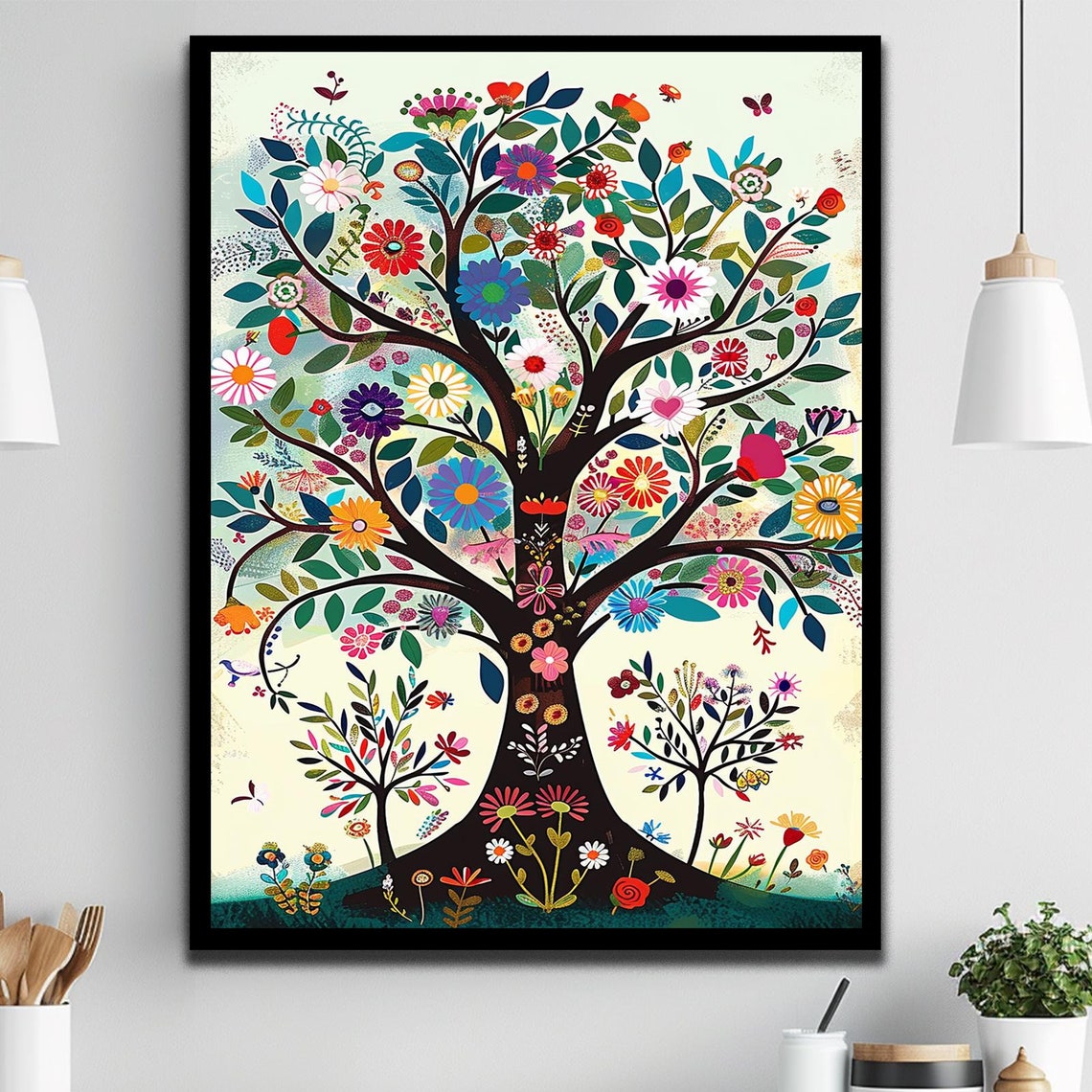 Tree Of Life Floral Nature Art Print