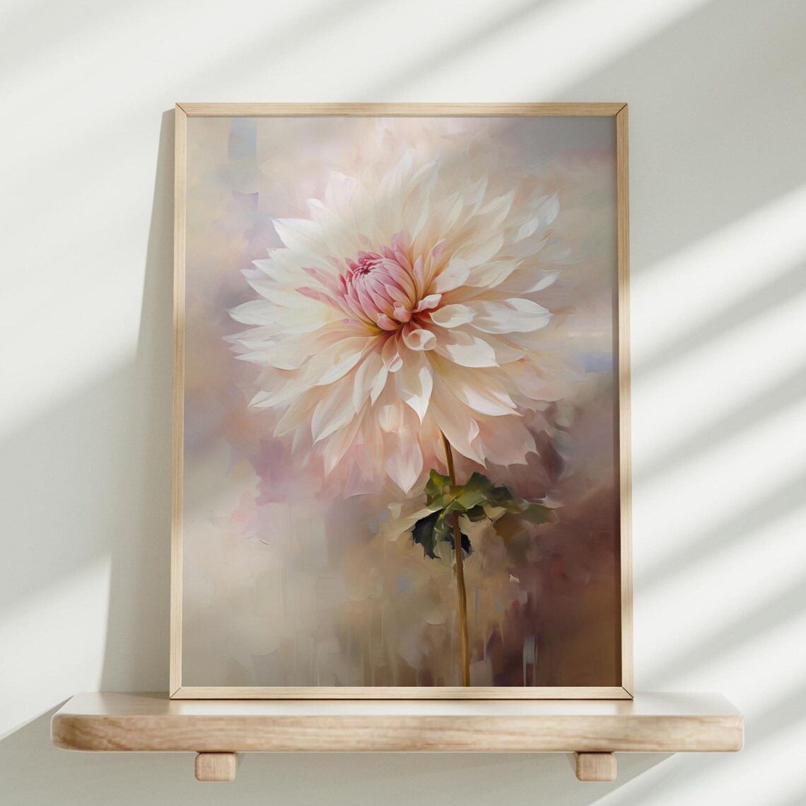 Dahlia Flower Wall Art Flower Wall Art Dahlia Flower Home Decor Botanical Print Dahlia Still Life Floral Oil Painting