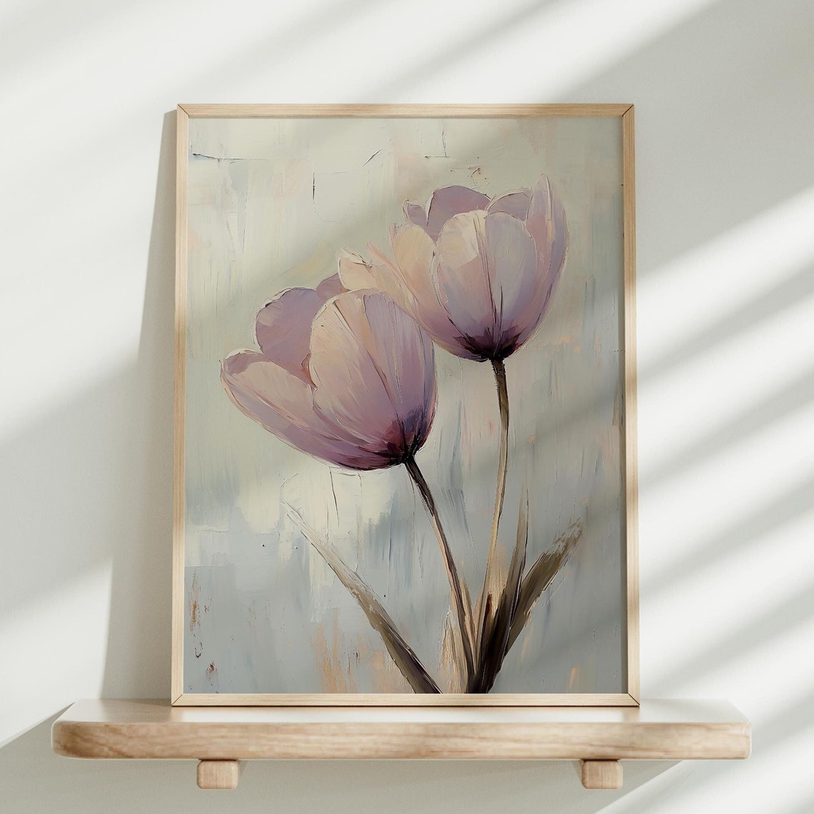 Vintage Tulips Flowers Oil Painting Flower Wall Art Tulips Art Flower Decor Botanical Print Still Life Floral Oil Painting