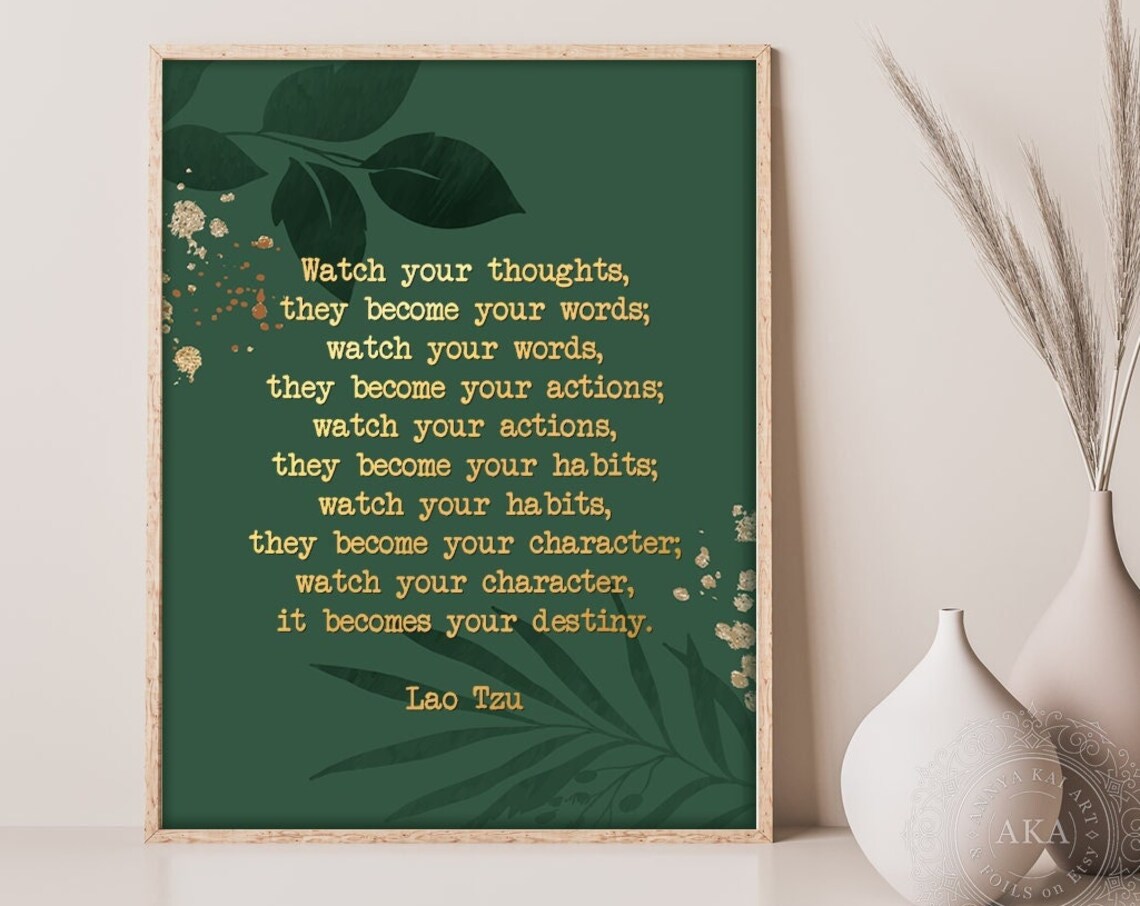 Lao Tzu Quote Art Print, Inspirational Wall Decor