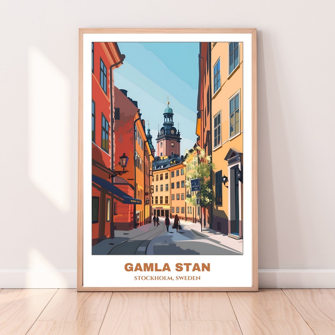 Gamla Stan Travel Poster Stockholm Travel Poster Citycape Painting Print Wall Art Sweden Home Decor Gamla Stan Print - Image 4