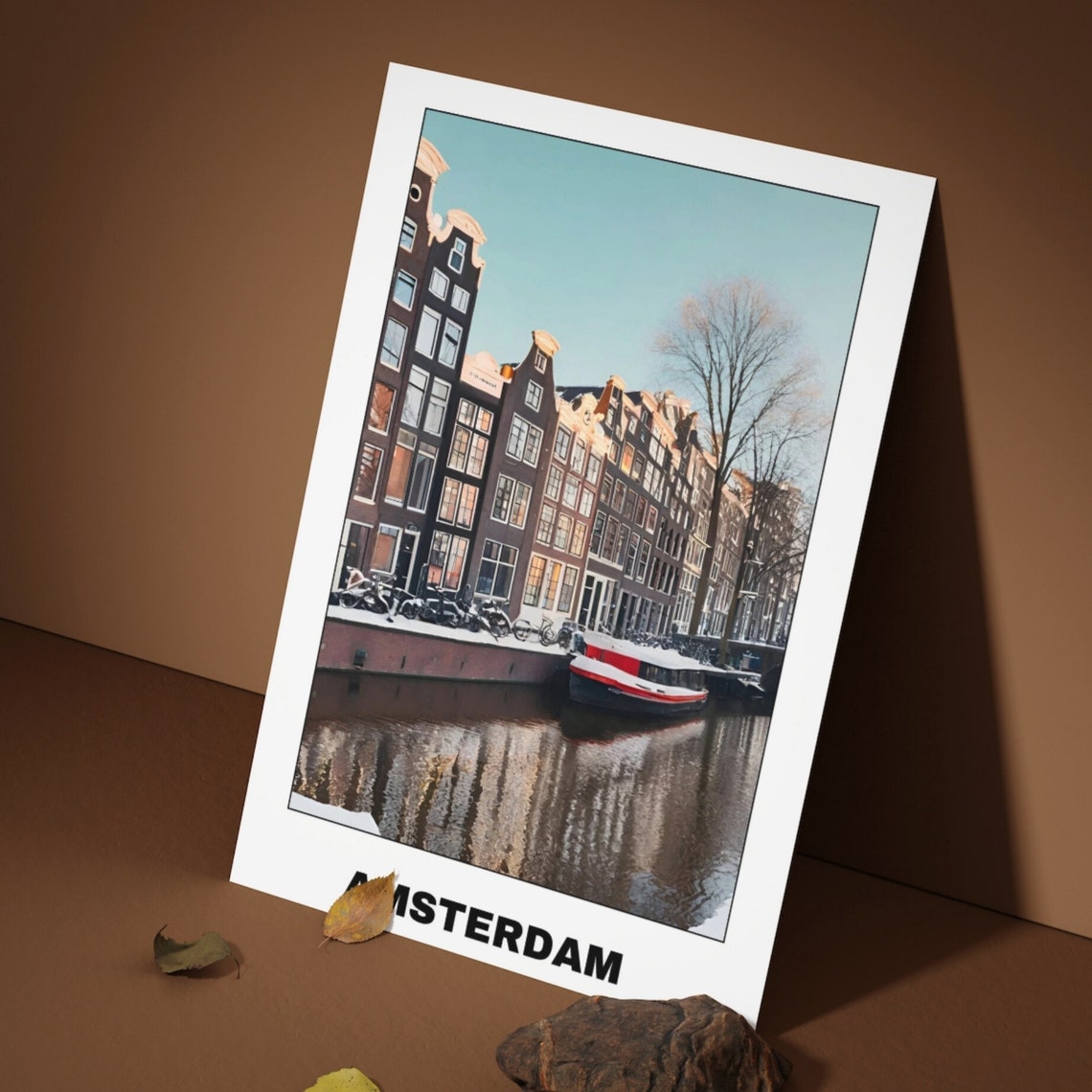 Amsterdam City Print Netherlands Travel Poster Cityscape Painting Print Wall Art Travel Art Home Decor Holland Travel Poster - Image 3