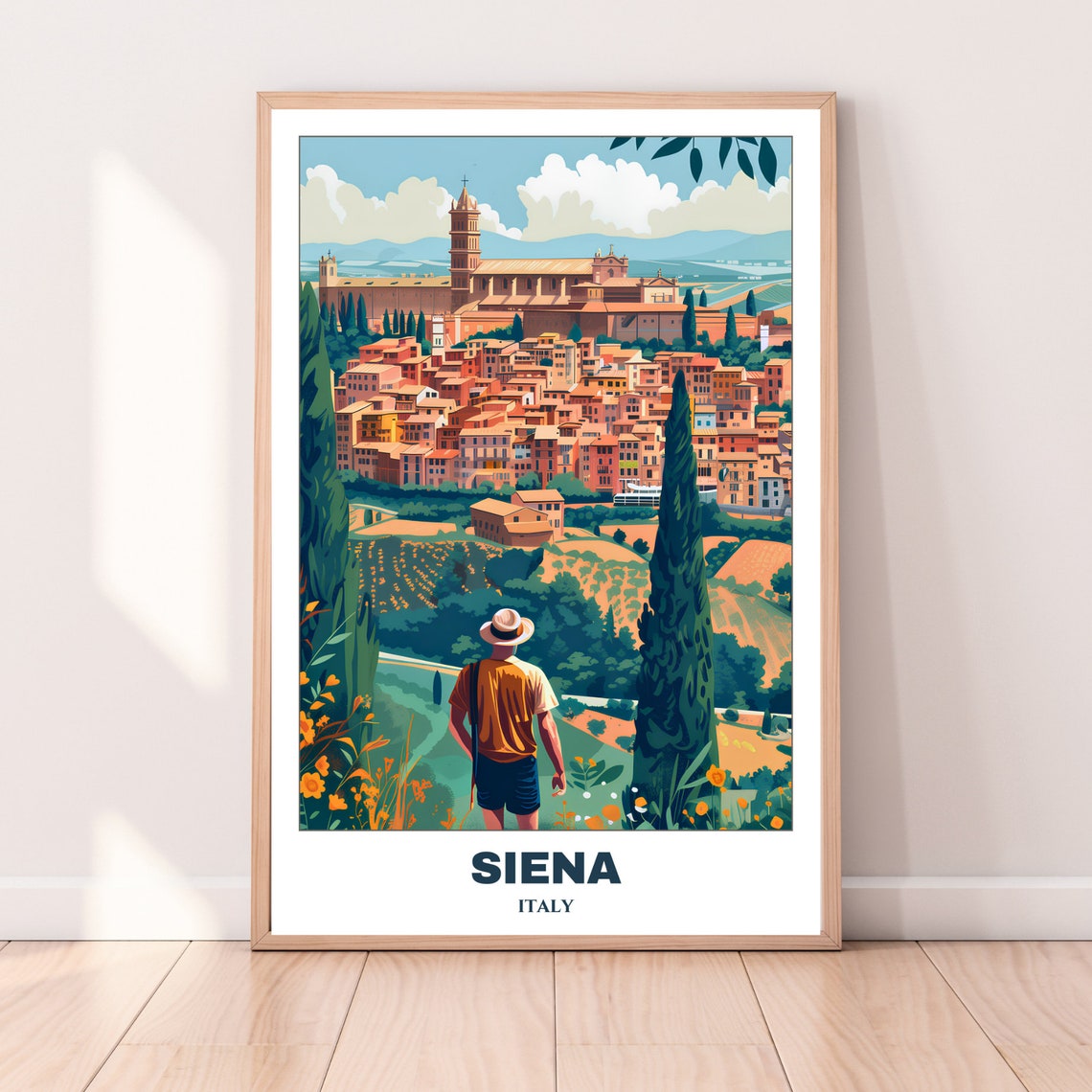 Siena Travel Poster Italy Travel Poster Citycape Painting Print Wall Art Siena Home Decor Siena Trip Art Print - Image 3