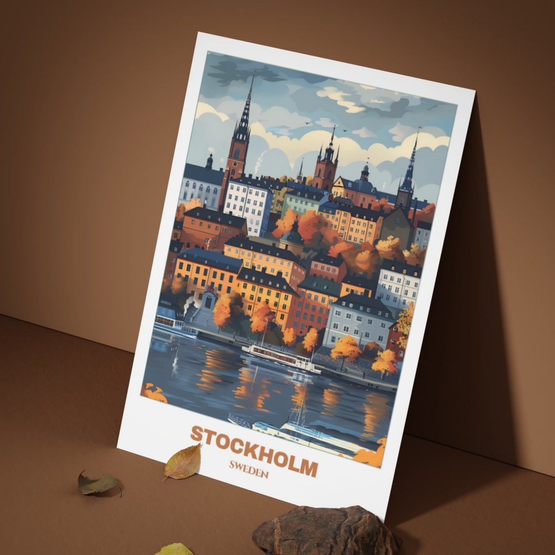 Stockholm Travel Poster Sweden Travel Poster Citycape Painting Print Wall Art Stockholm Home Decor Stockholm Trip Print - Image 3