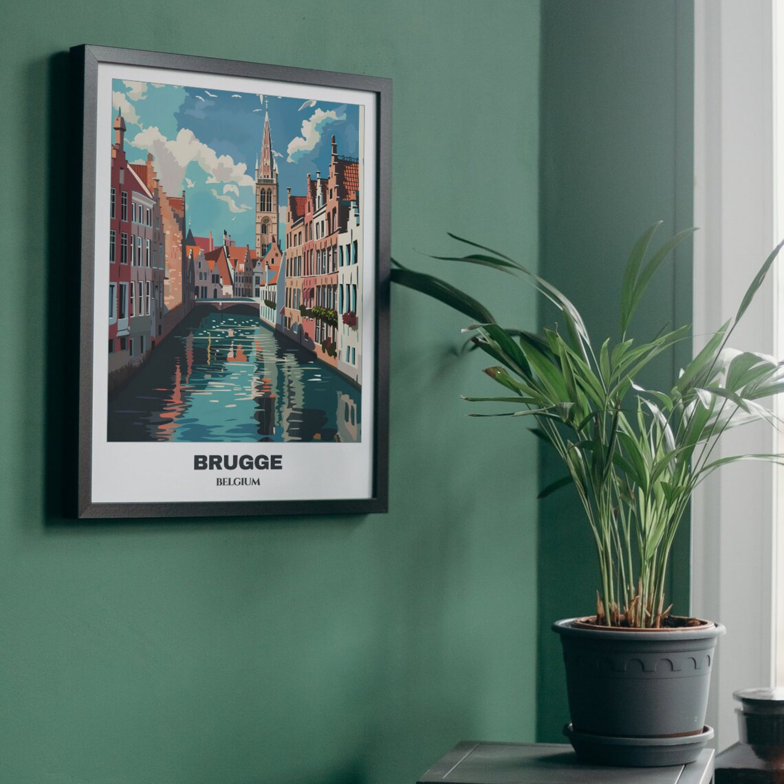 Brugge Travel Poster Belgium Travel Poster Citycape Painting Print Wall Art Brugge Home Decor Belgium Trip Print - Image 5