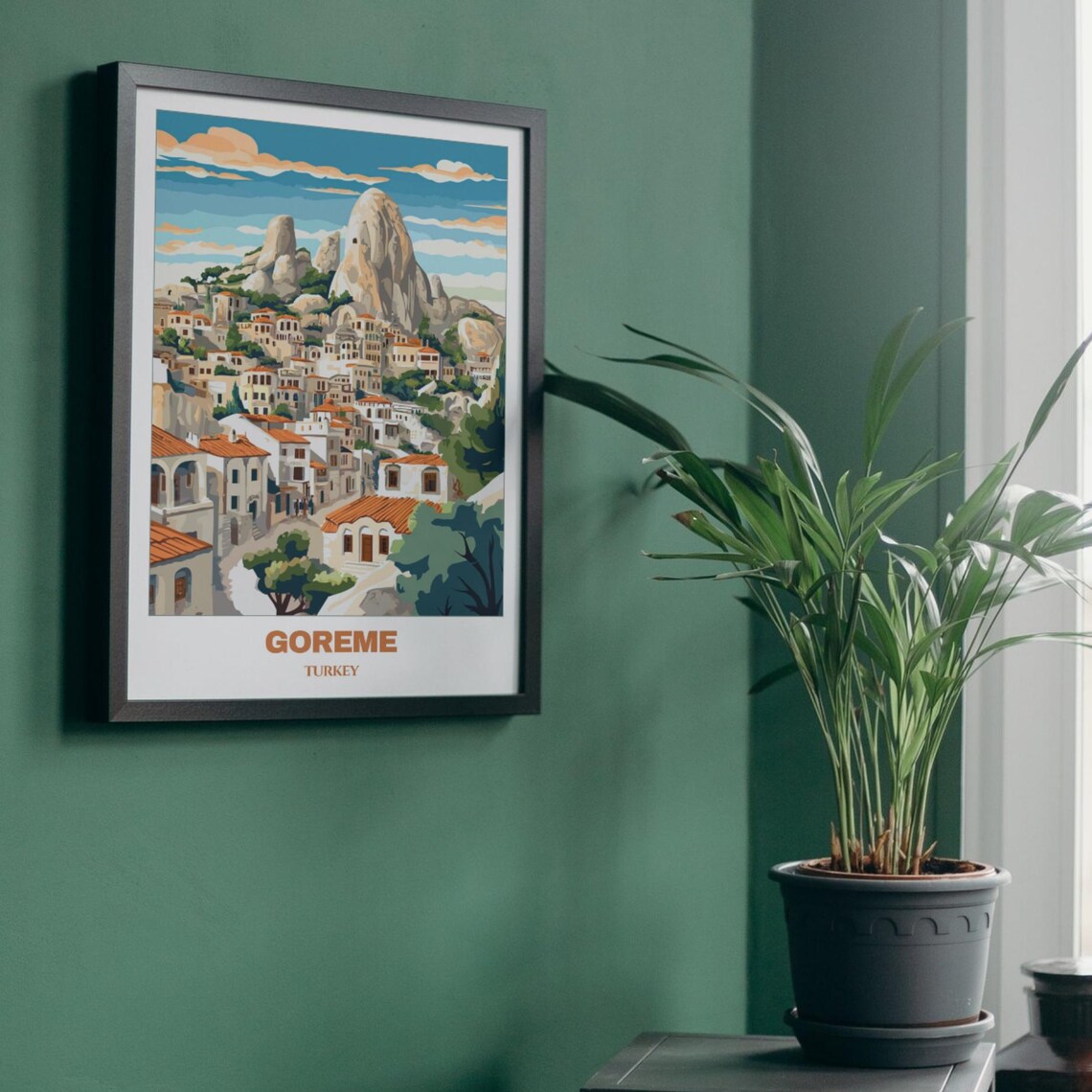 Goreme Turkey Fairy Chimneys Old Town Hillside Vintage Travel Poster - Image 4