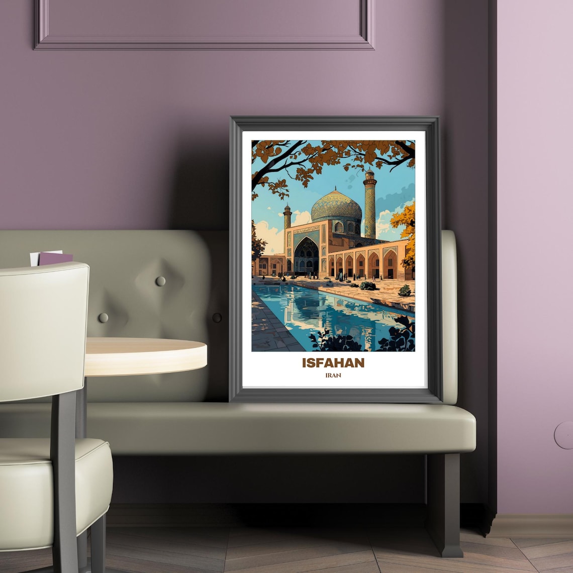 Isfahan Travel Poster, Iran Cityscape Art Print - Image 5