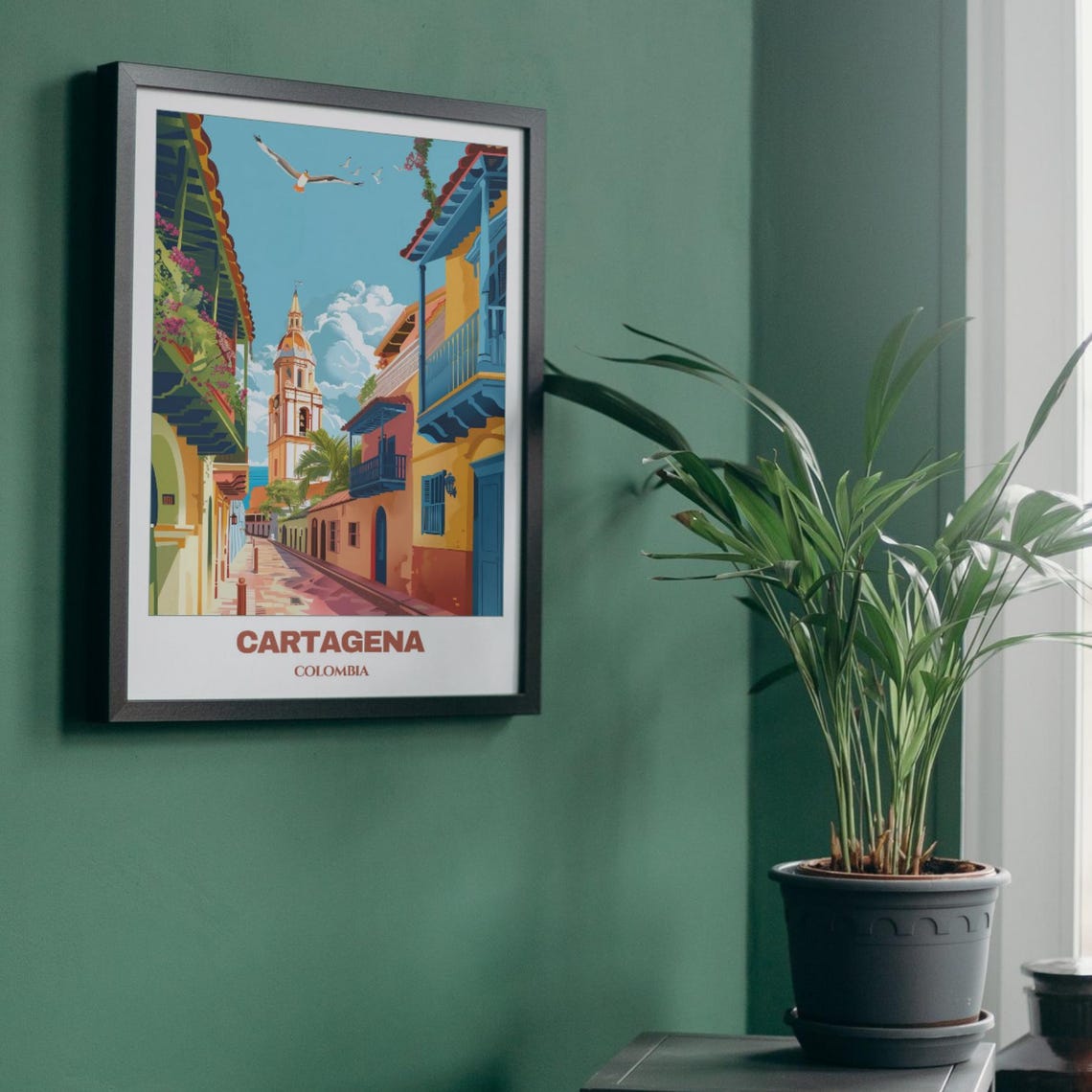 Cartagena Travel Poster Colombia Travel Poster Insta Print Art Cartagena Home Decor Cartagena Illustration - Image 5
