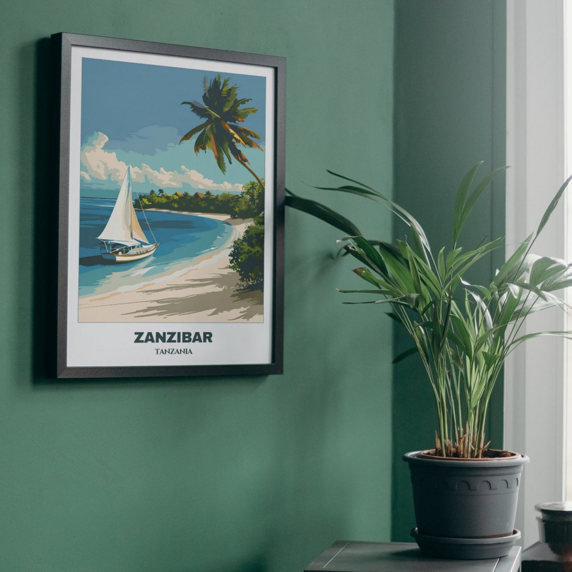 Zanzibar City Travel Poster Tanzania Travel Poster Zanzibar Painting Print Wall Art Tanzania Home Decor Stone Town - Image 4