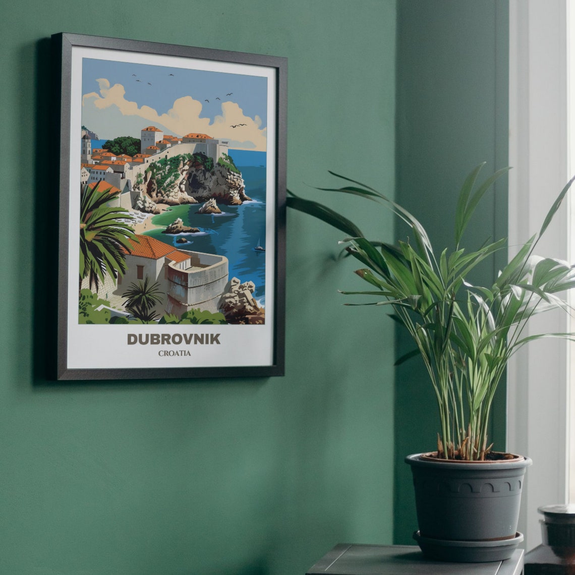 Dubrovnik Croatia Cliff Fortress Turquoise Cove Travel Poster - Image 5