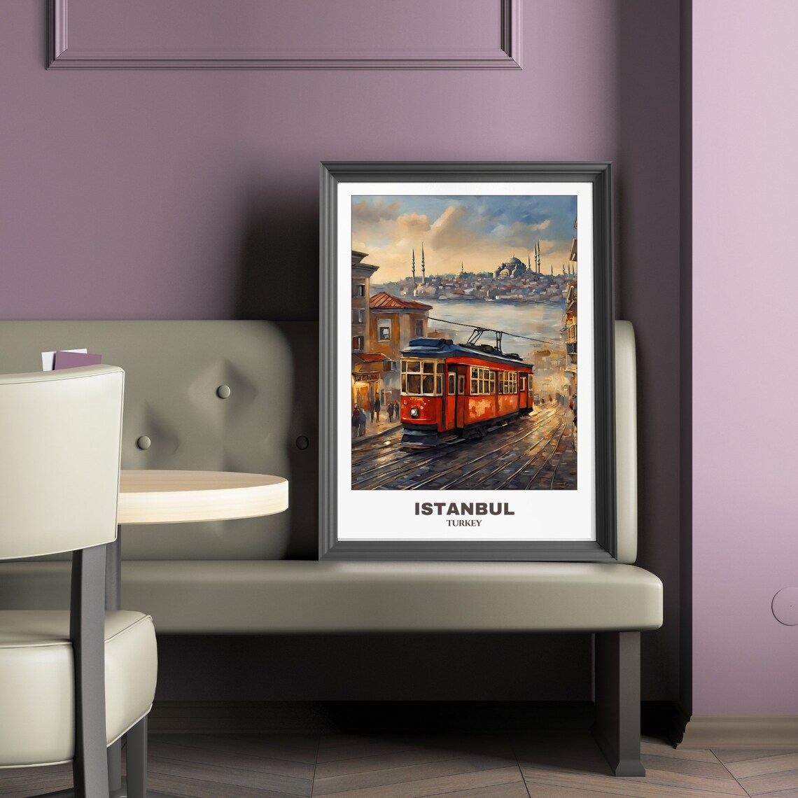 Istanbul Travel Poster, Cityscape Painting Art Print - Image 2