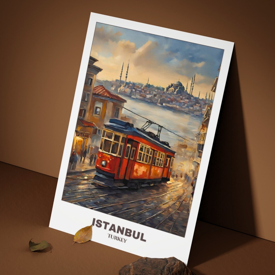 Istanbul Travel Poster, Cityscape Painting Art Print - Image 3