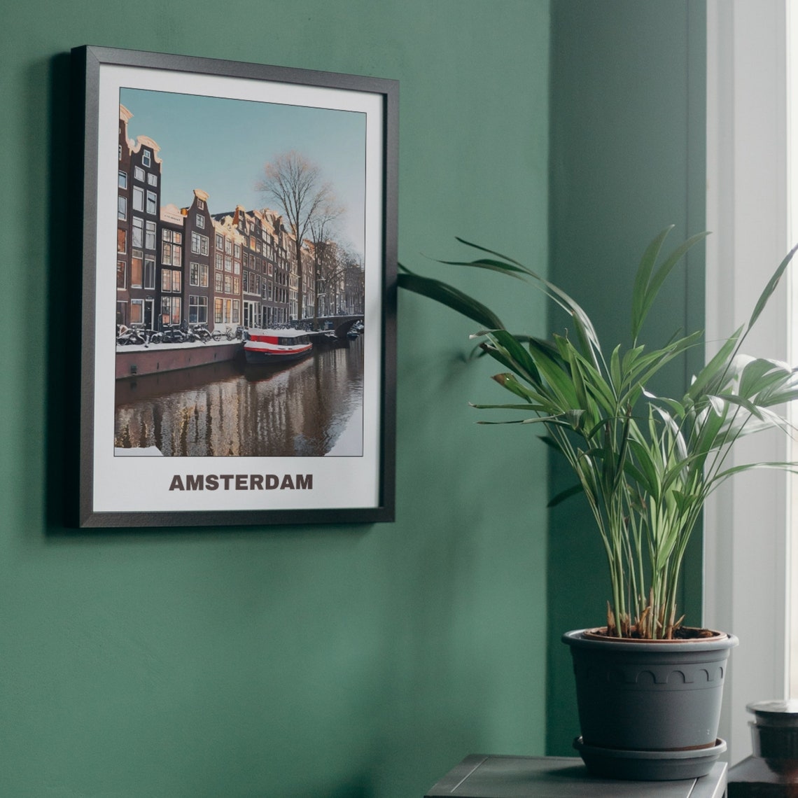 Amsterdam City Print Netherlands Travel Poster Cityscape Painting Print Wall Art Travel Art Home Decor Holland Travel Poster - Image 4