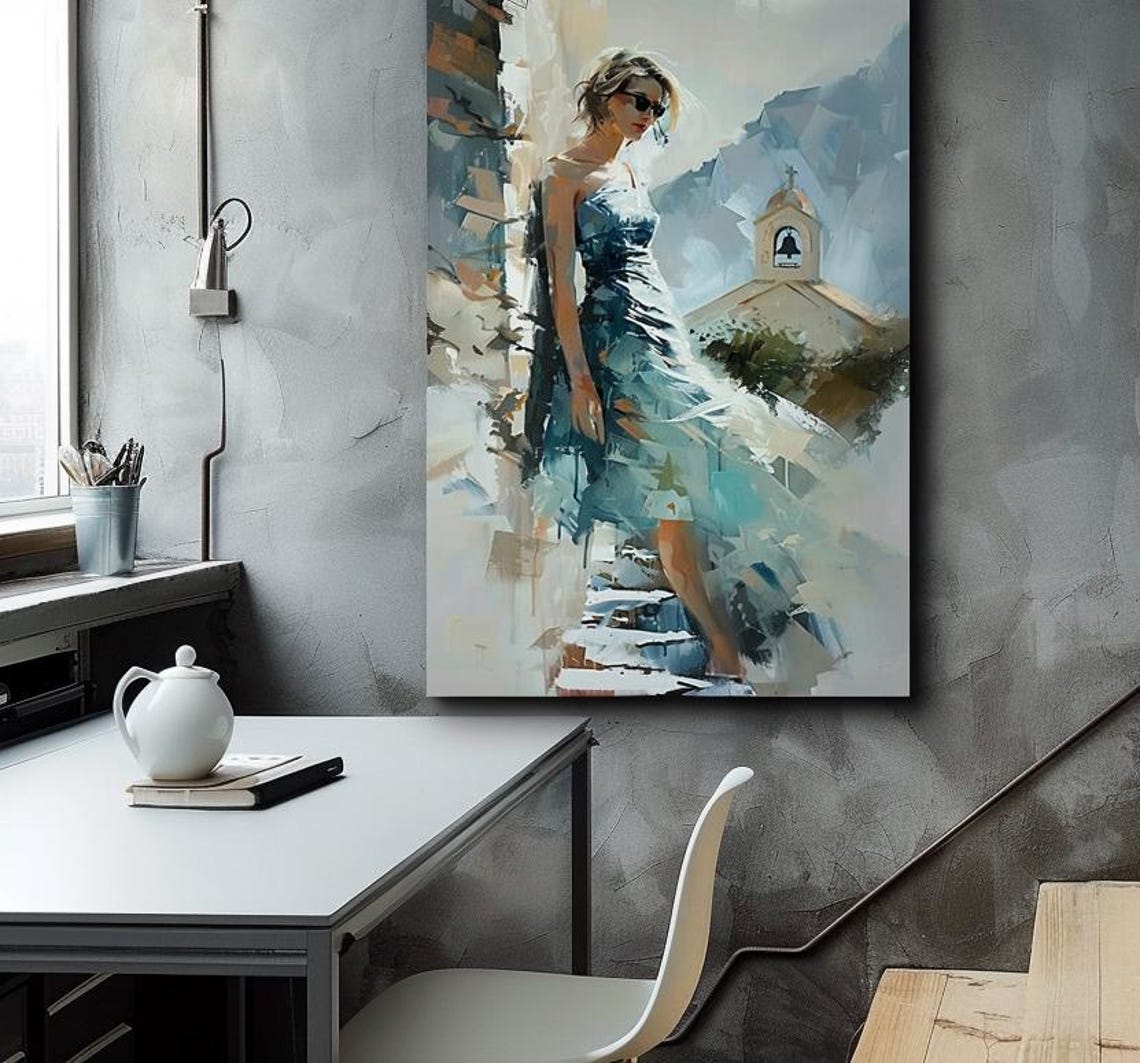 Painting Like The Sky Abstract Stretched Painting Wall Art Print Contemporary Artwork For Home Decor