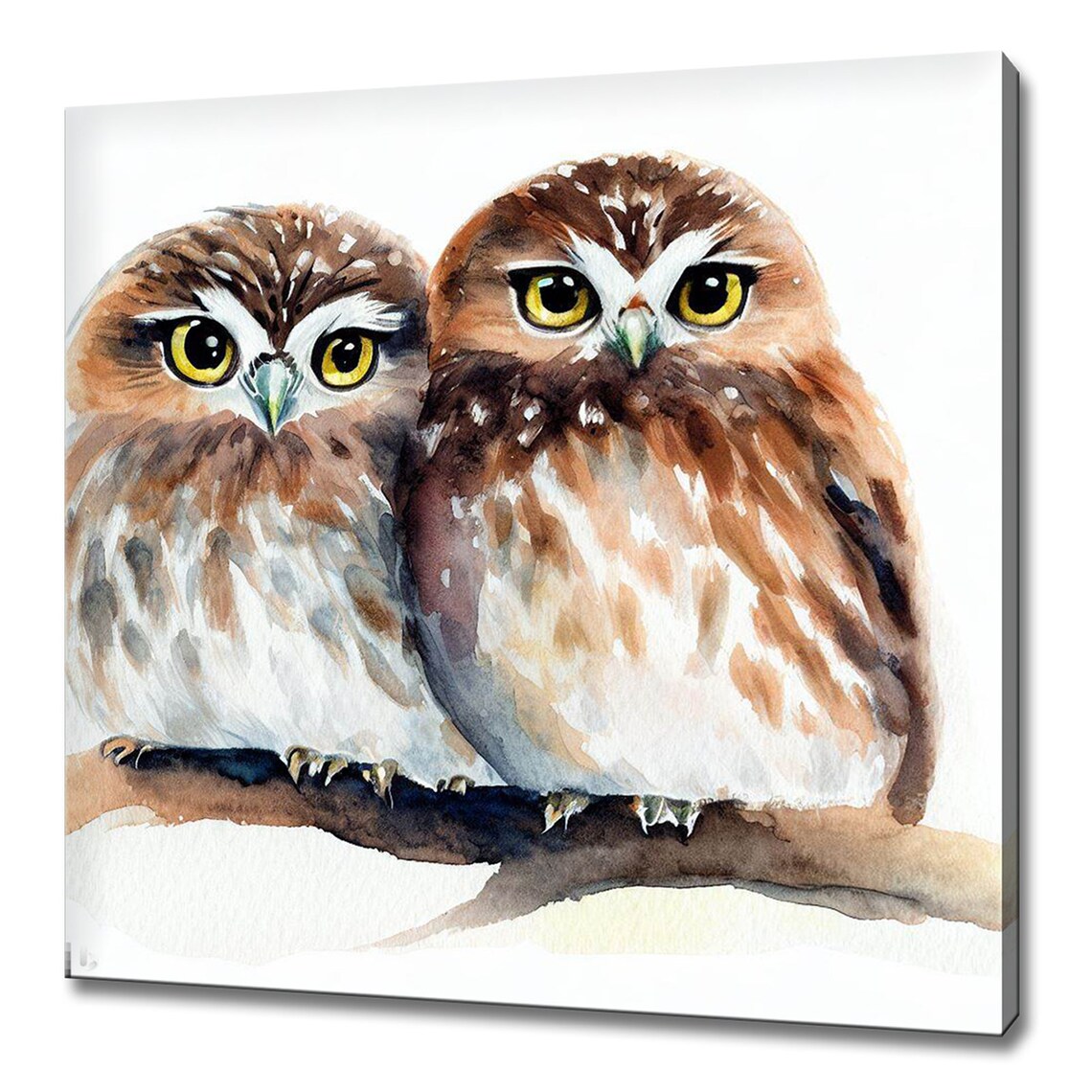 Cute Baby Owls Nine Watercolor Paintings Nursery Wall Art Poster - Image 2