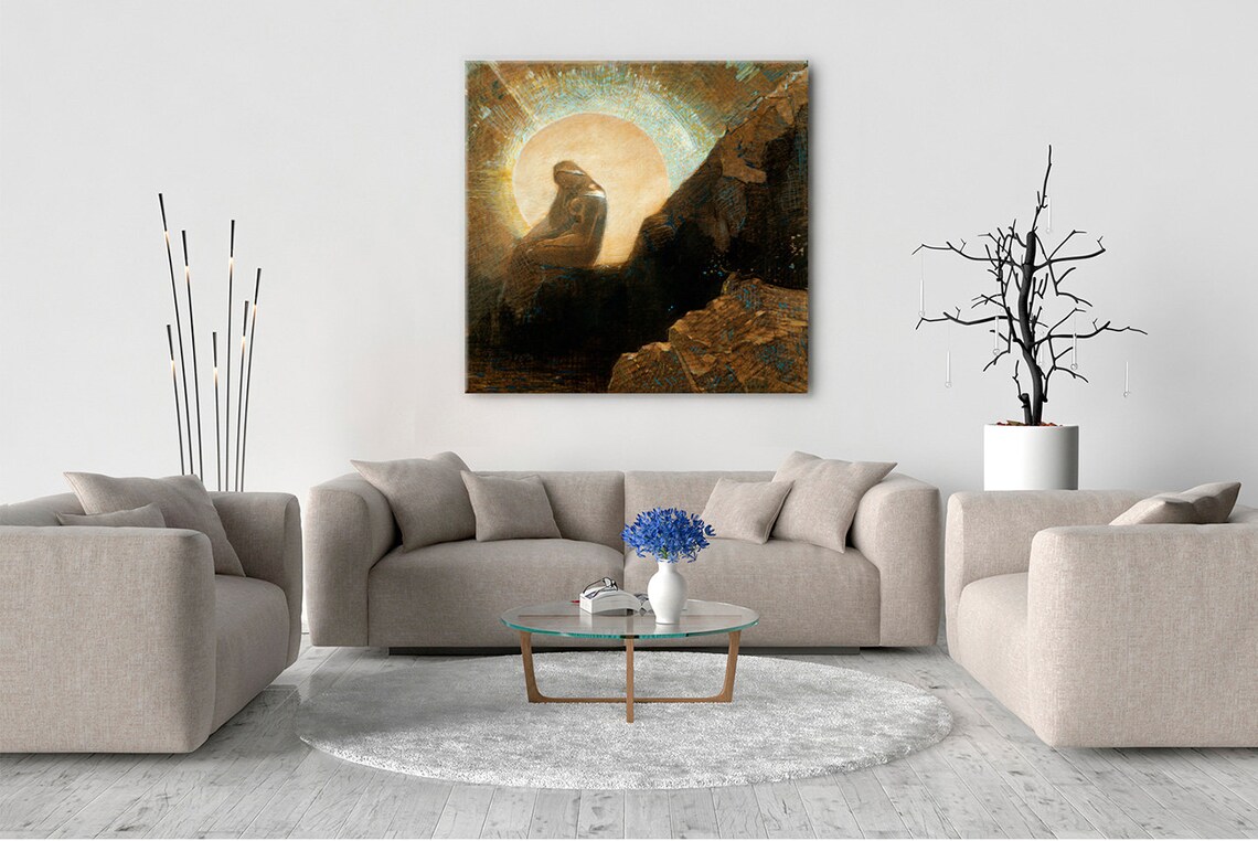 Odilon Redon Melancholy 1876 Hooded Figure Sun Symbolist Poster - Image 2