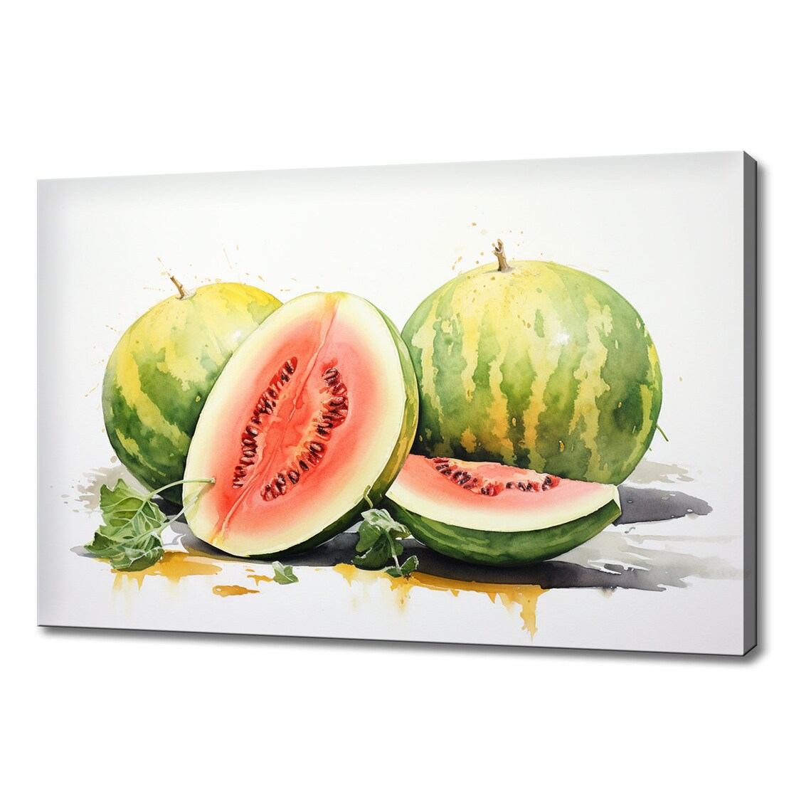 Watermelon Fruit Watercolour Print Colourful Kitchen Wall Art Fruit Print Modern Kitchen Restaurant Wall Decor