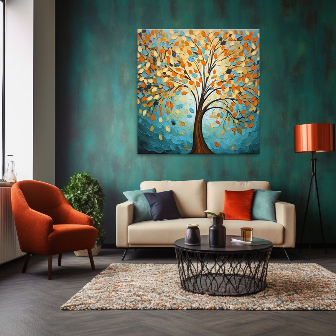 Abstract Tree Oil-Painting-Style Art Print, Modern - Image 4