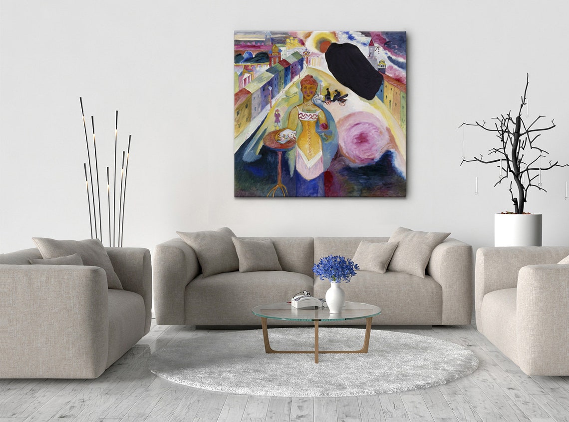 Wassily Kandinsky Lady In Moscow 1912 Classic Design Abstract Decor Reproduction Print Wall Art Picture - Image 2