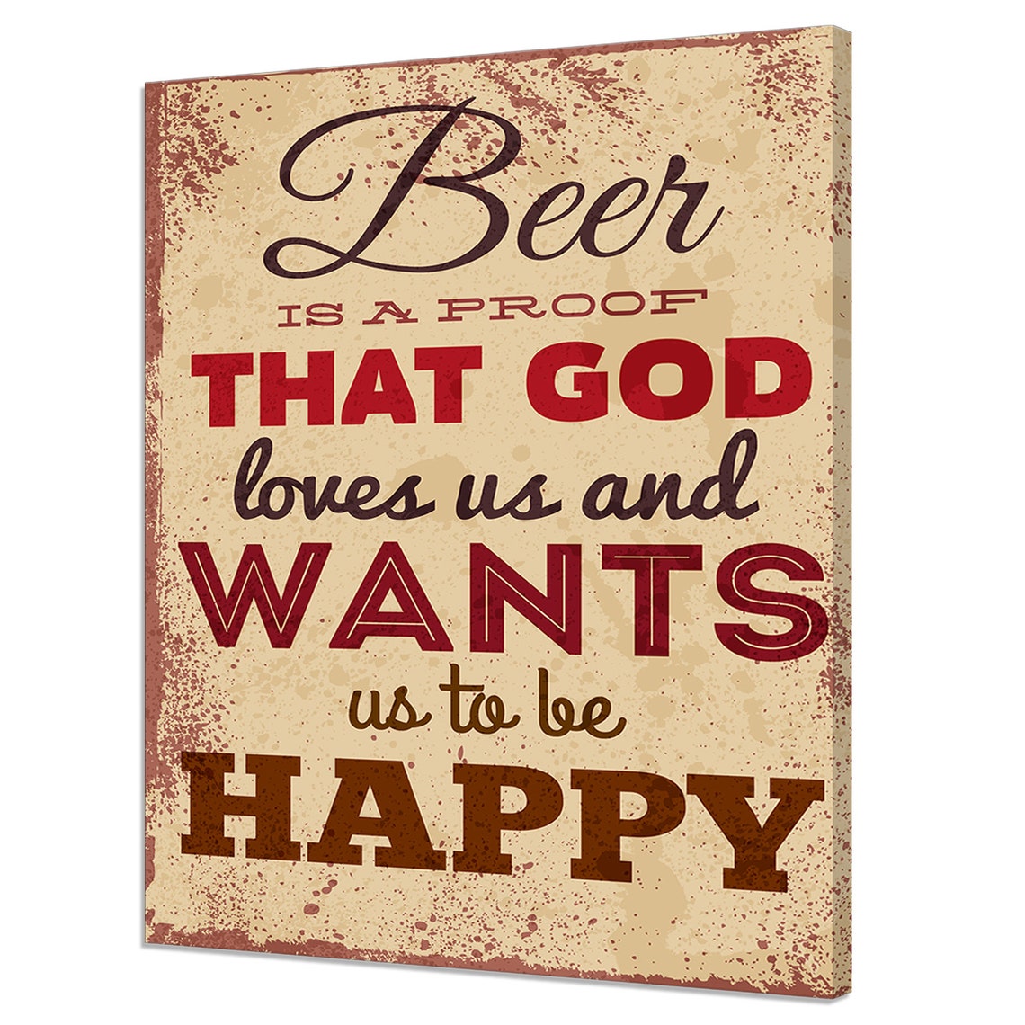 Beer Is Proof That God Loves Us Funny Quote Vintage Pub Sign Poster