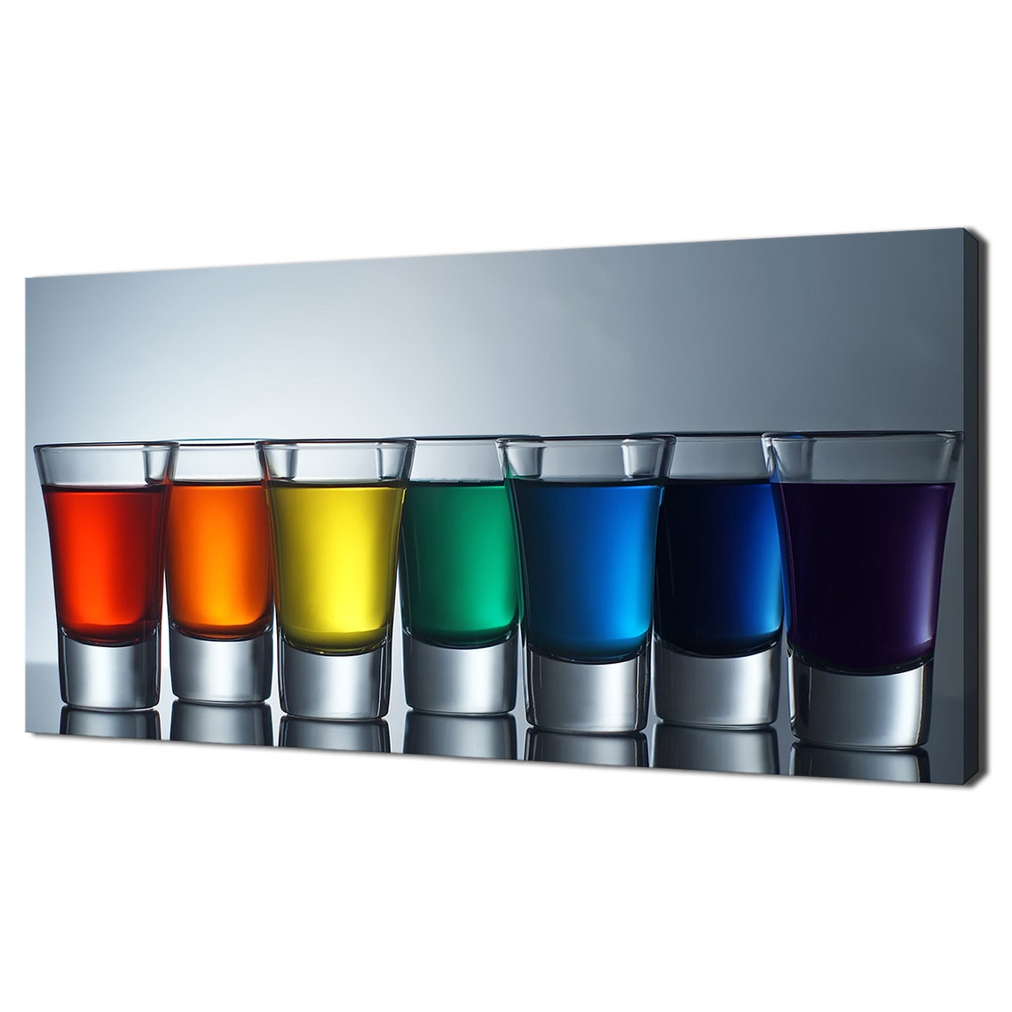Colourful Rainbow Shots Coctails Glasses Kitchen Modern Design Home Decor Print Wall Art Picture