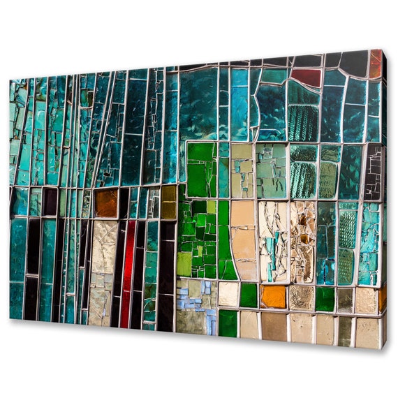 Colourful Rainbow Window Glass Painting Abstract Modern Design Home Decor Print Wall Art Picture