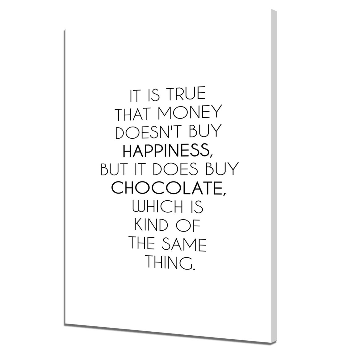 Happiness Chocolate Inspirational Typography Abstract Modern Design Decor Print Wall Art Picture