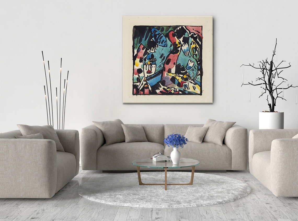 Wassily Kandinsky Color Woodcut Archer 1910 Colourful Modern Design Abstract Decor Reproduction Print Wall Art Picture - Image 2
