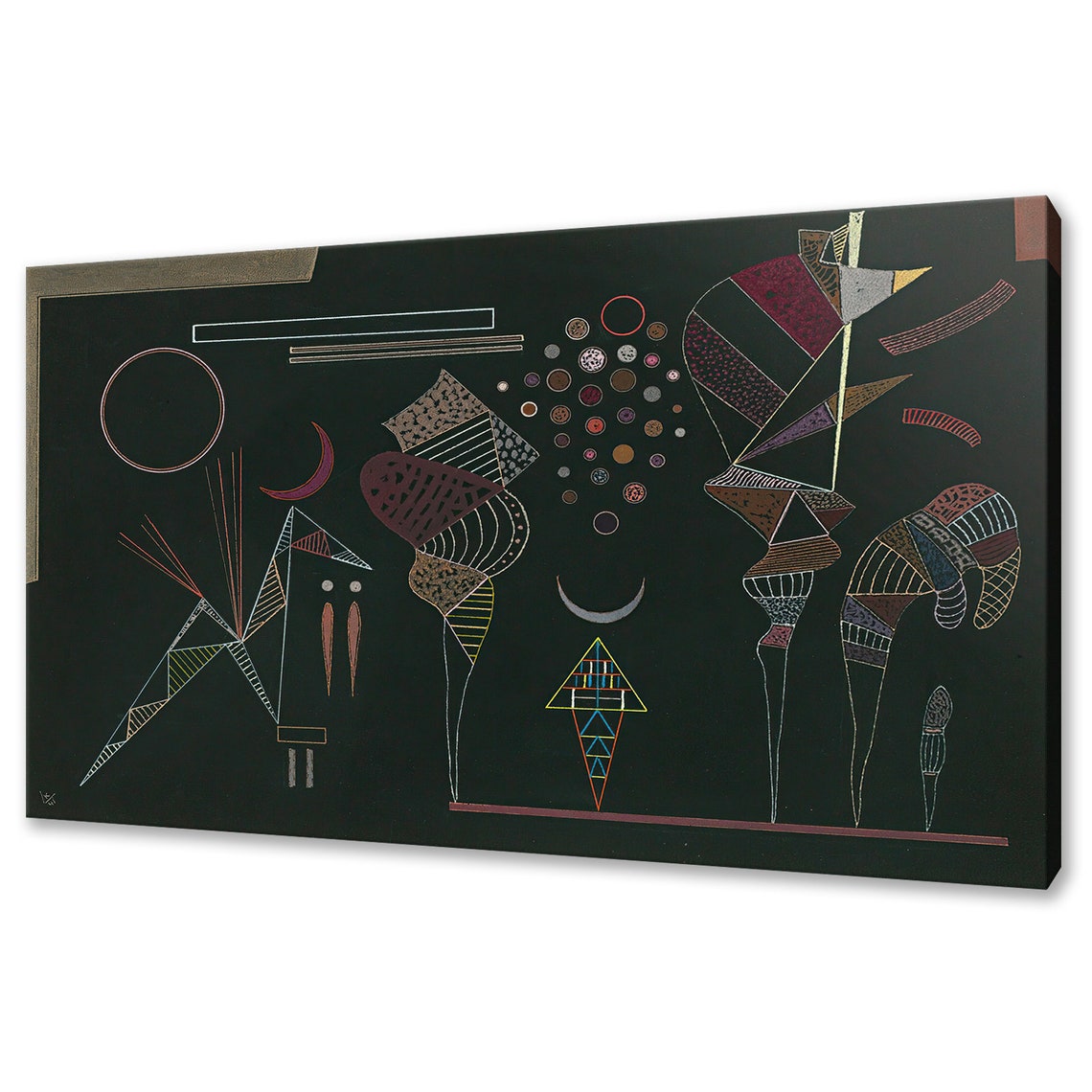 Kandinsky Study Contrastes Reduits 1941 Dark Abstract Night Art Print