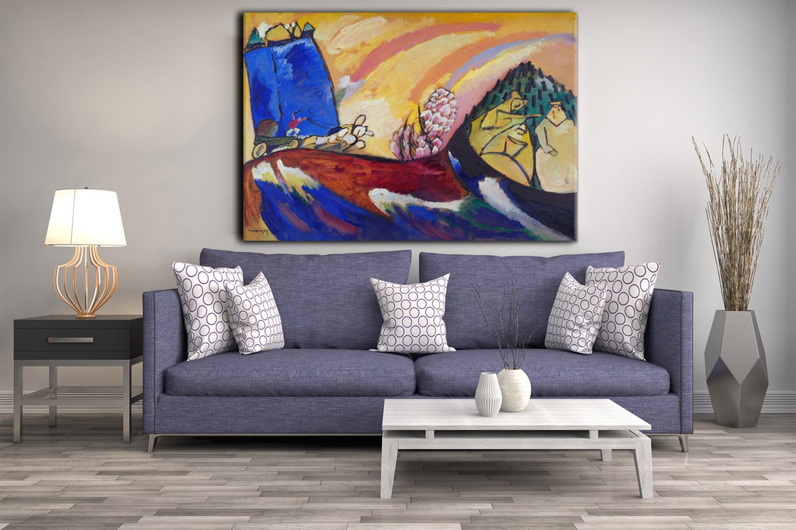 Wassily Kandinsky Painting With Troika 1911 Classic Design Abstract Decor Reproduction Print Wall Art - Image 2