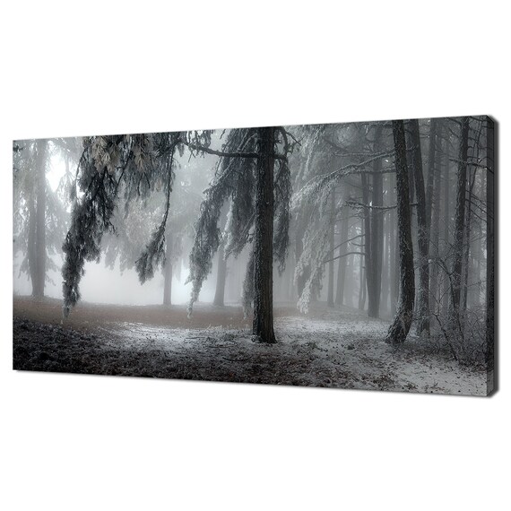 Majestic Foggy Forest Trees Modern Design Home Decor Print Wall Art Picture Wall Hanging