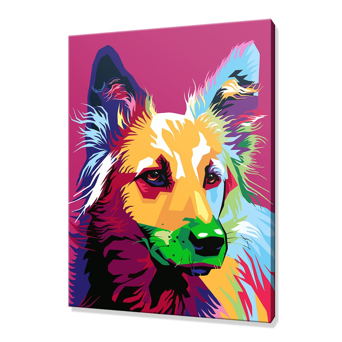 Colorful German Shepherd Pop Art Dog Portrait Modern Wall Decor Poster